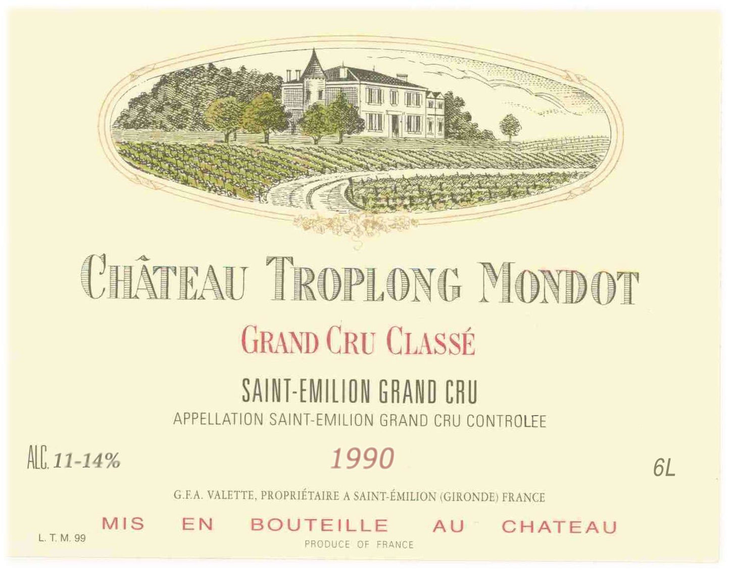 Chateau Troplong Mondot (1.5 Liter Magnum) 1990