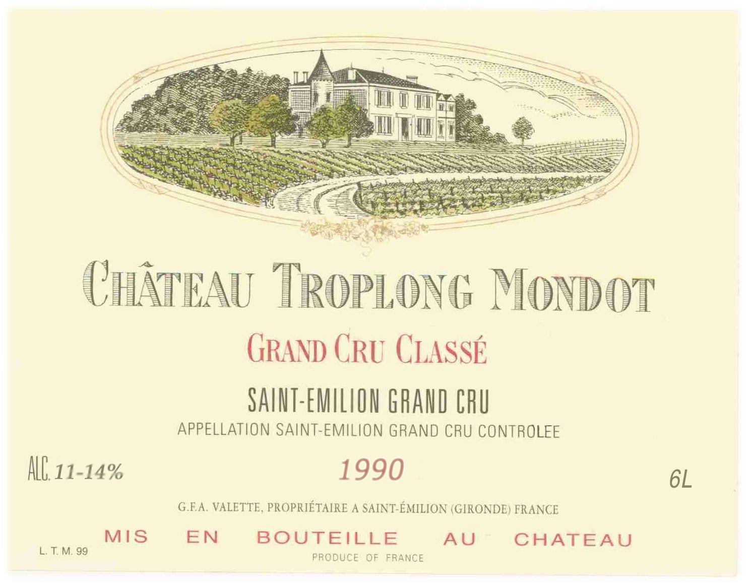 Chateau Troplong Mondot (1.5 Liter Magnum) 1990