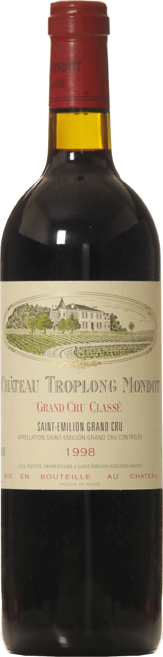 Chateau Troplong Mondot  1998  Front Bottle Shot