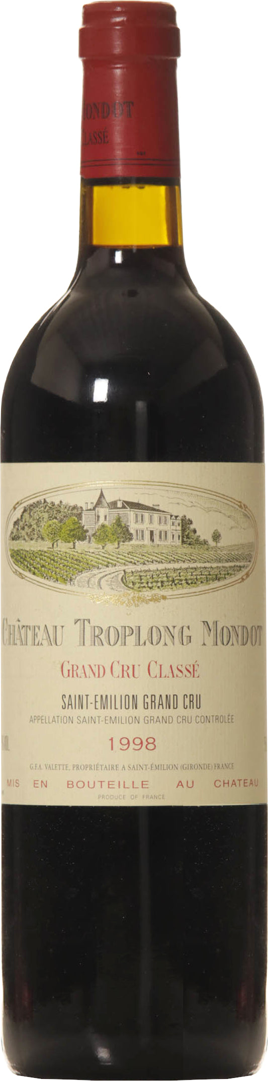 Chateau Troplong Mondot  1998  Front Bottle Shot