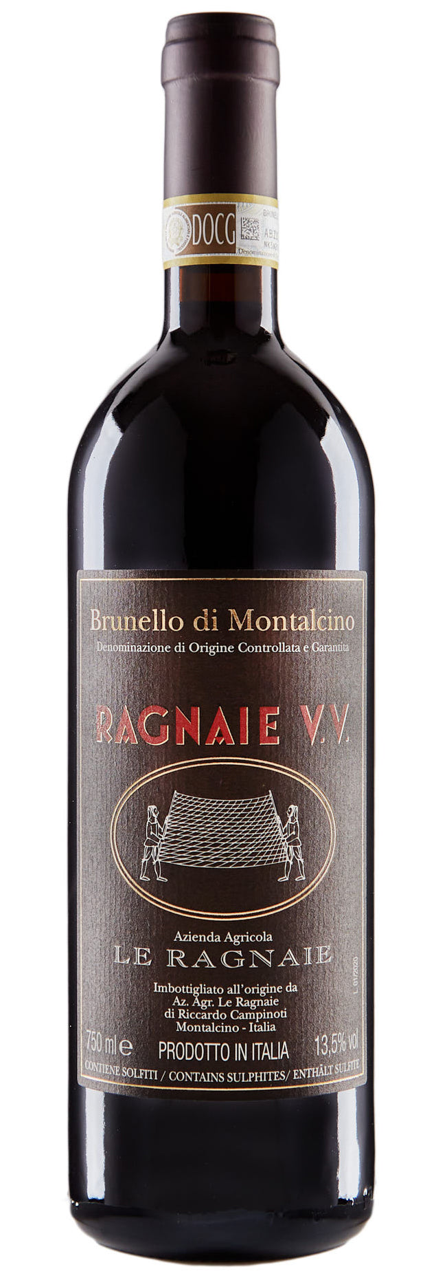 Le Ragnaie Ragnaie Vigna Vecchia Brunello di Montalcino 2018  Front Bottle Shot