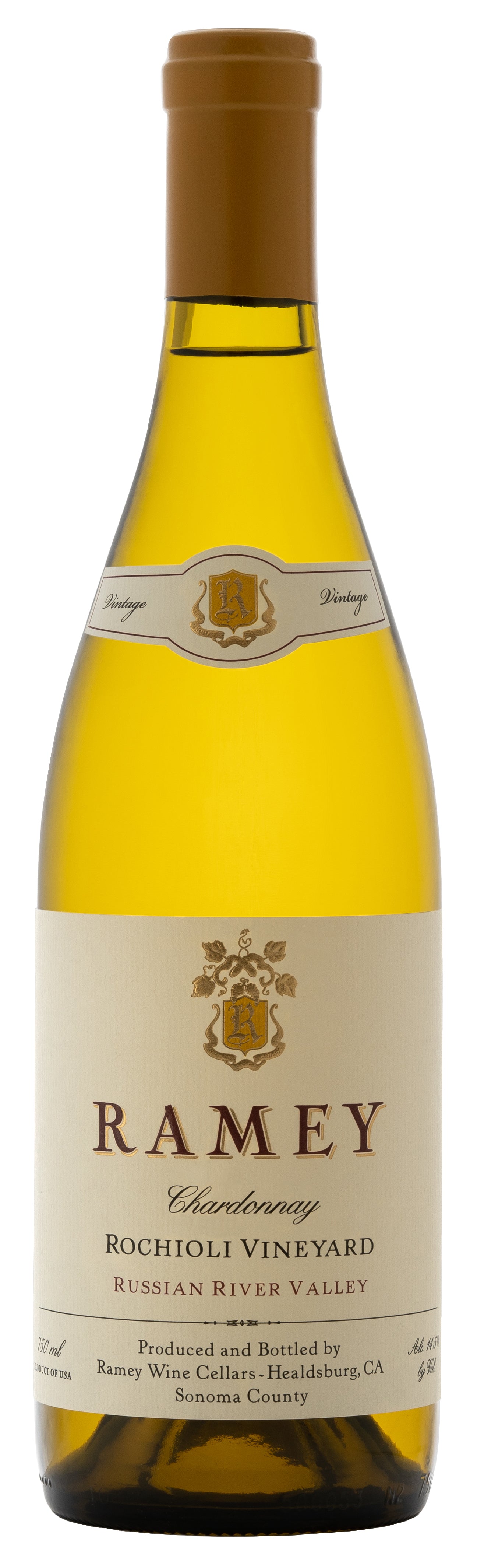 Ramey Rochioli Vineyard Chardonnay 2021  Front Bottle Shot
