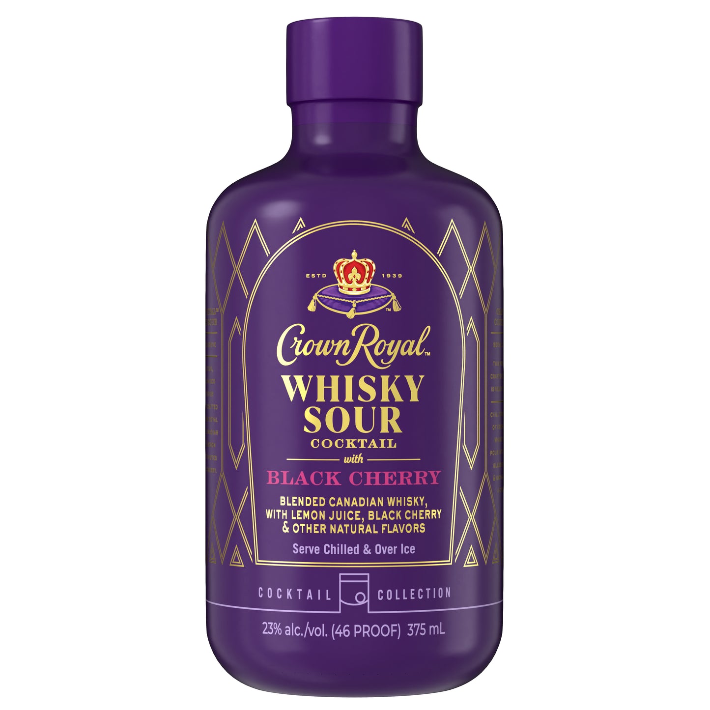CROWN ROYAL WHISKY SOUR COCKTAIL WITH BLACK CHERRY