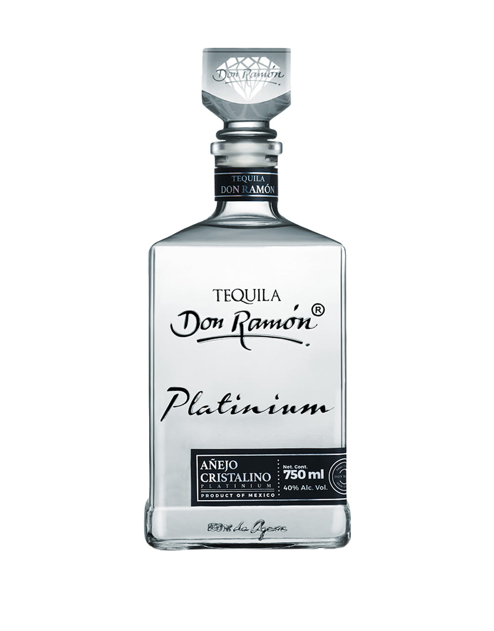 TEQUILA DON RAMÓN PLATINIUM CRISTALINO AÑEJO 750 ML
