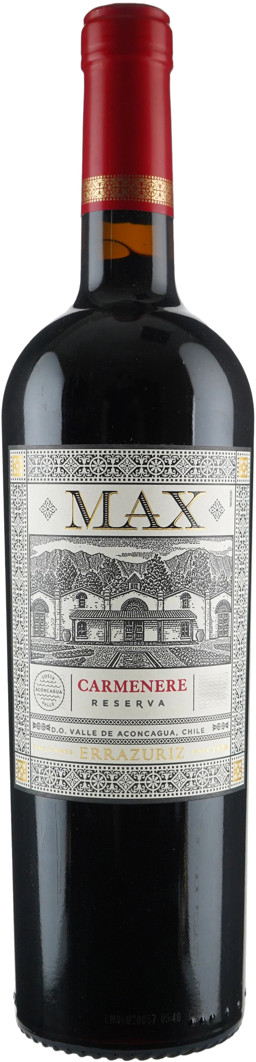 Errazuriz Max Reserva Carmenere 2020  Front Bottle Shot