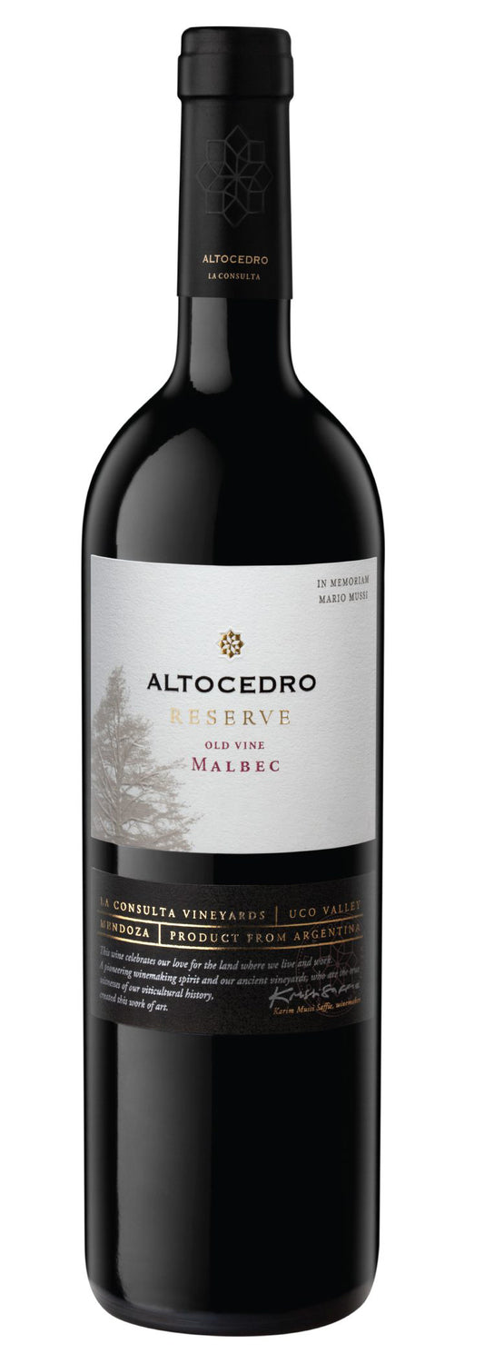 Altocedro Old Vine Reserve Malbec 2022  Front Bottle Shot