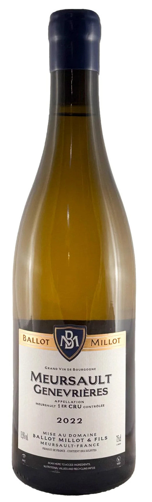 Ballot-Millot Meursault Genevrieres Premier Cru 2022  Front Bottle Shot
