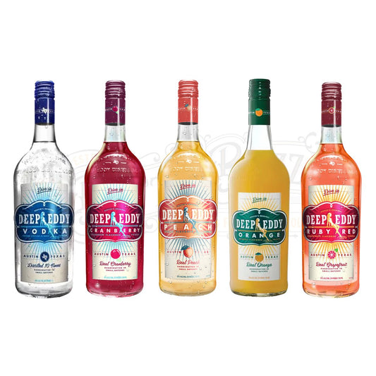 Deep Eddy Texas Straight, Cranberry, Peach, Orange & Ruby Red Grapefruit Vodka Bundle