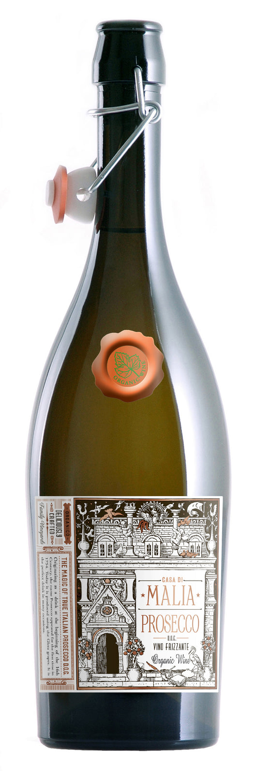 Casa di Malia Organic Prosecco Front Bottle Shot