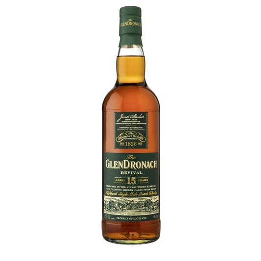 THE GLENDRONACH SINGLE MALT SCOTCH WHISKY REVIVAL AGED 15 YEARS 750 ML