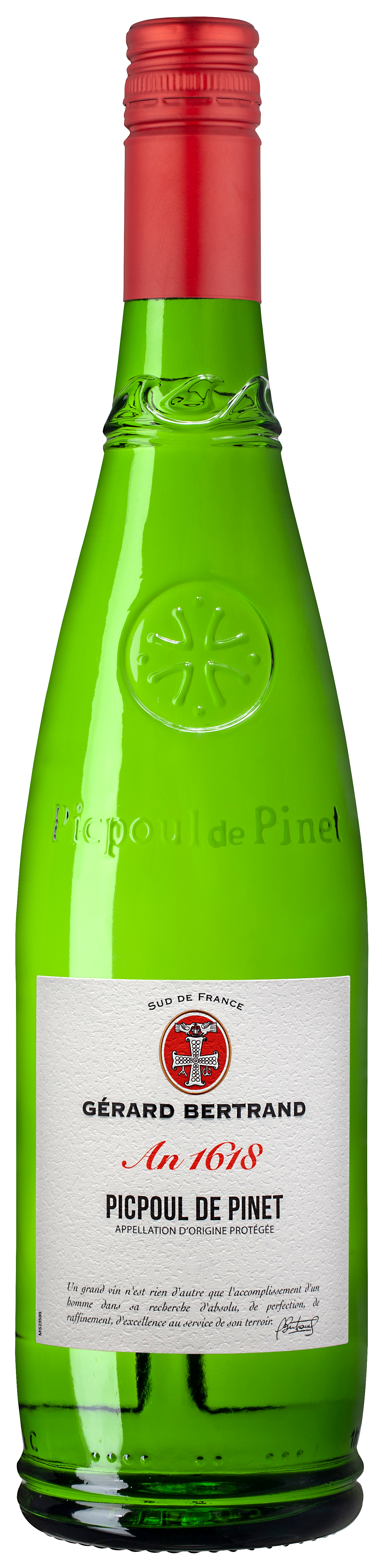 Gerard Bertrand An 1618 Picpoul de Pinet 2023  Front Bottle Shot