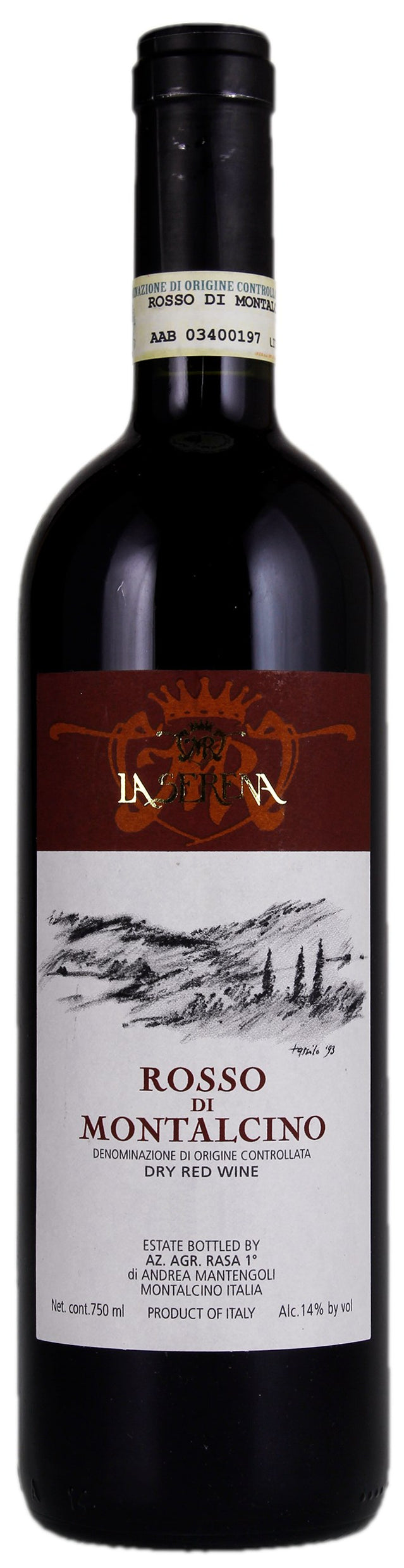 La Serena Rosso di Montalcino 2020  Front Bottle Shot