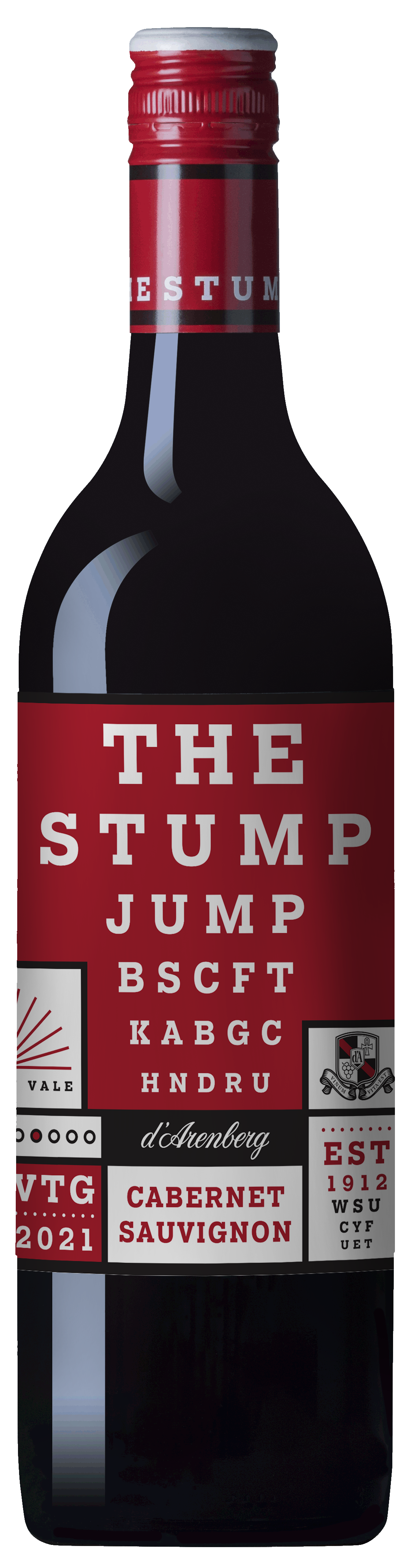 d'Arenberg The Stump Jump Cabernet Sauvignon 2021  Front Bottle Shot