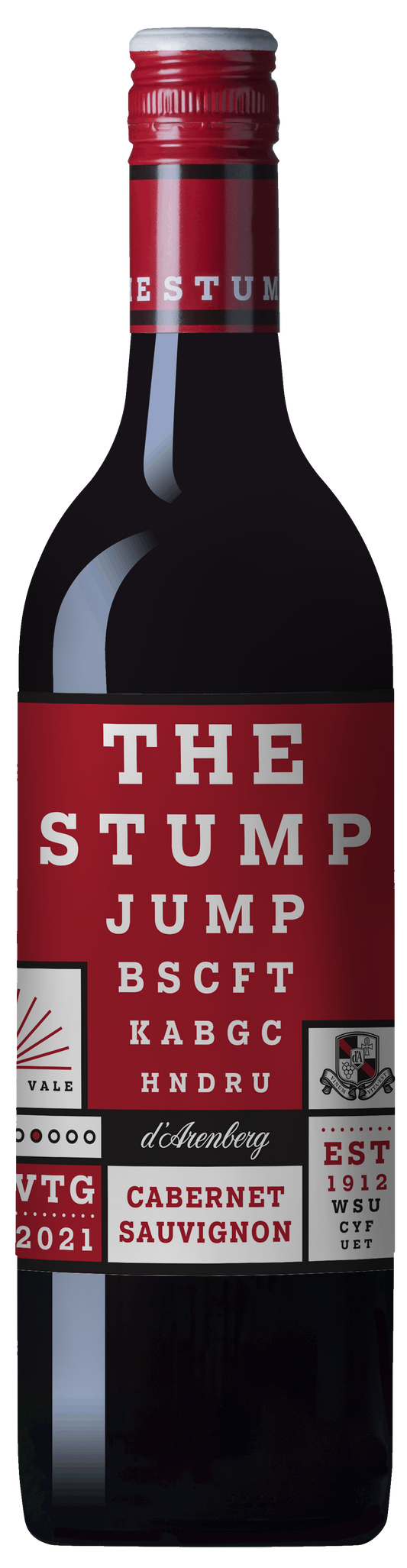 d'Arenberg The Stump Jump Cabernet Sauvignon 2021  Front Bottle Shot