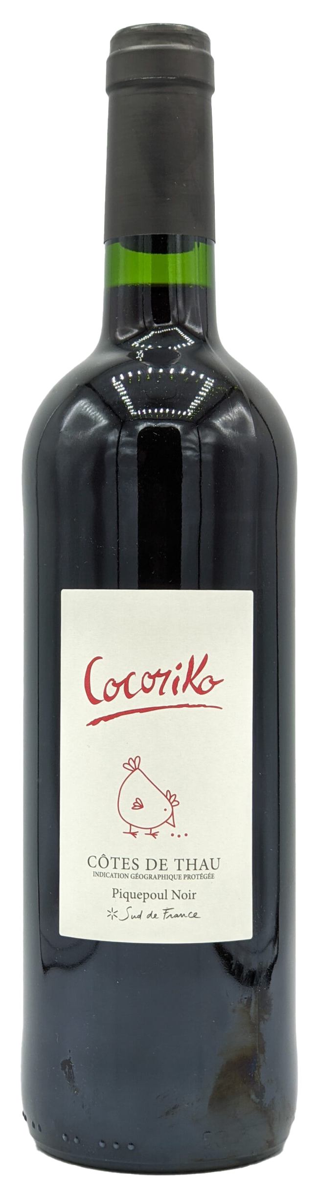 Domaine la Grangette Piquepoul Noir Cocoriko Cotes de Thau 2021  Front Bottle Shot
