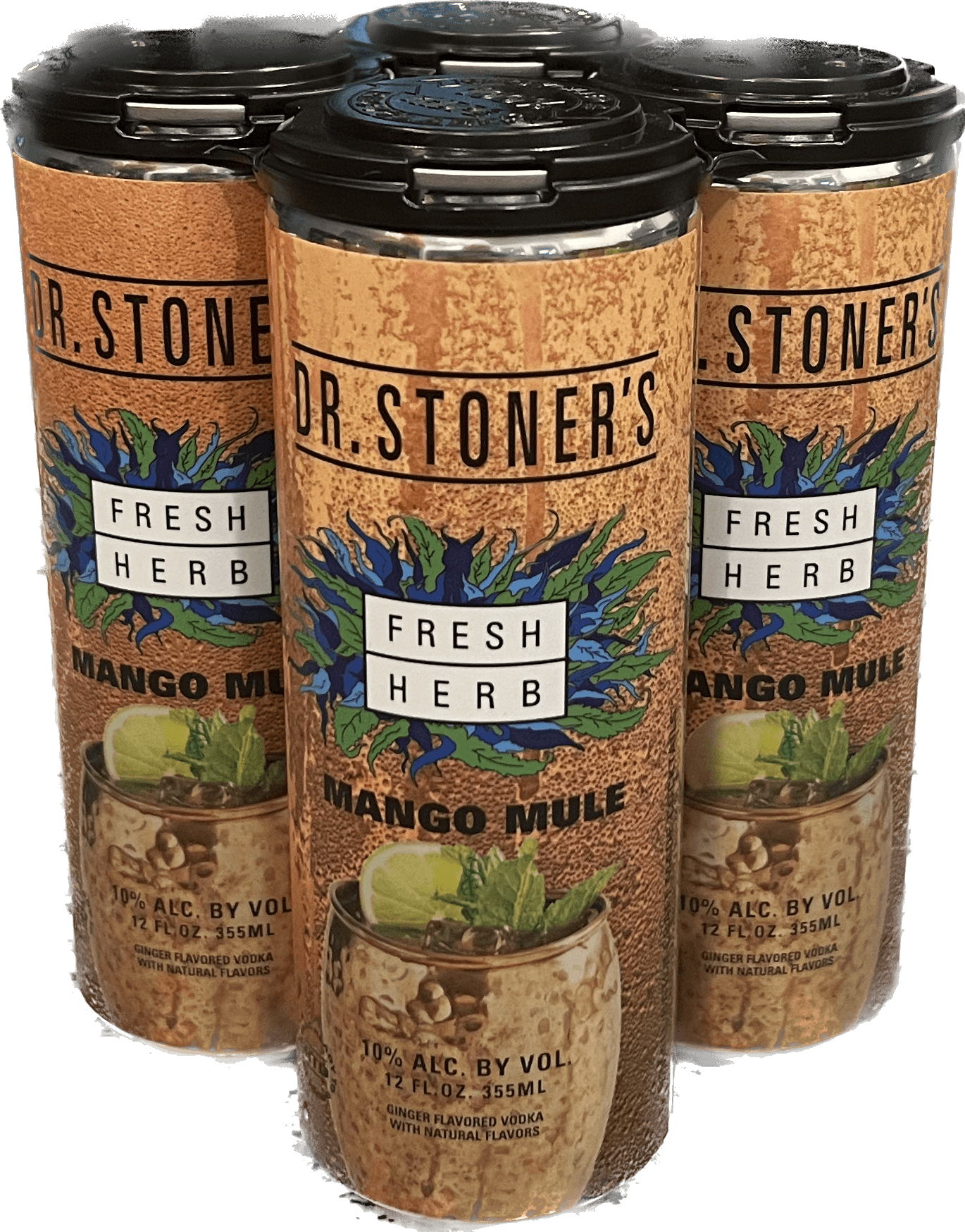Dr. Stoner's Fresh Herb Vodka Mango Mule (Rtd), 4 X 12 Oz