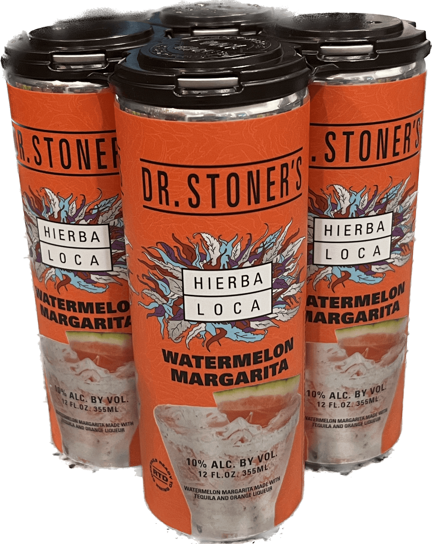 Dr. Stoner's Tequila Hierba Loca Watermelon Margarita, 4 X 12 Oz