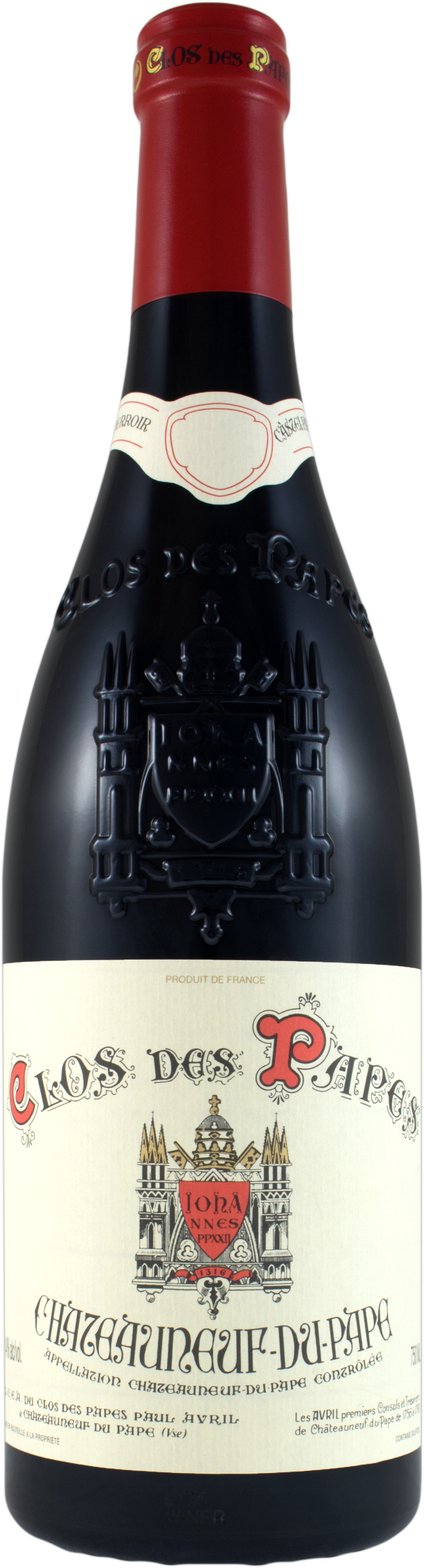 Clos des Papes Chateauneuf-du-Pape 2022  Front Bottle Shot
