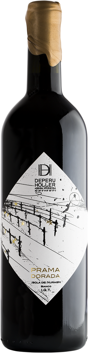 Deperu Holler Isola dei Nuraghi Prama Dorado Bianco 2021  Front Bottle Shot
