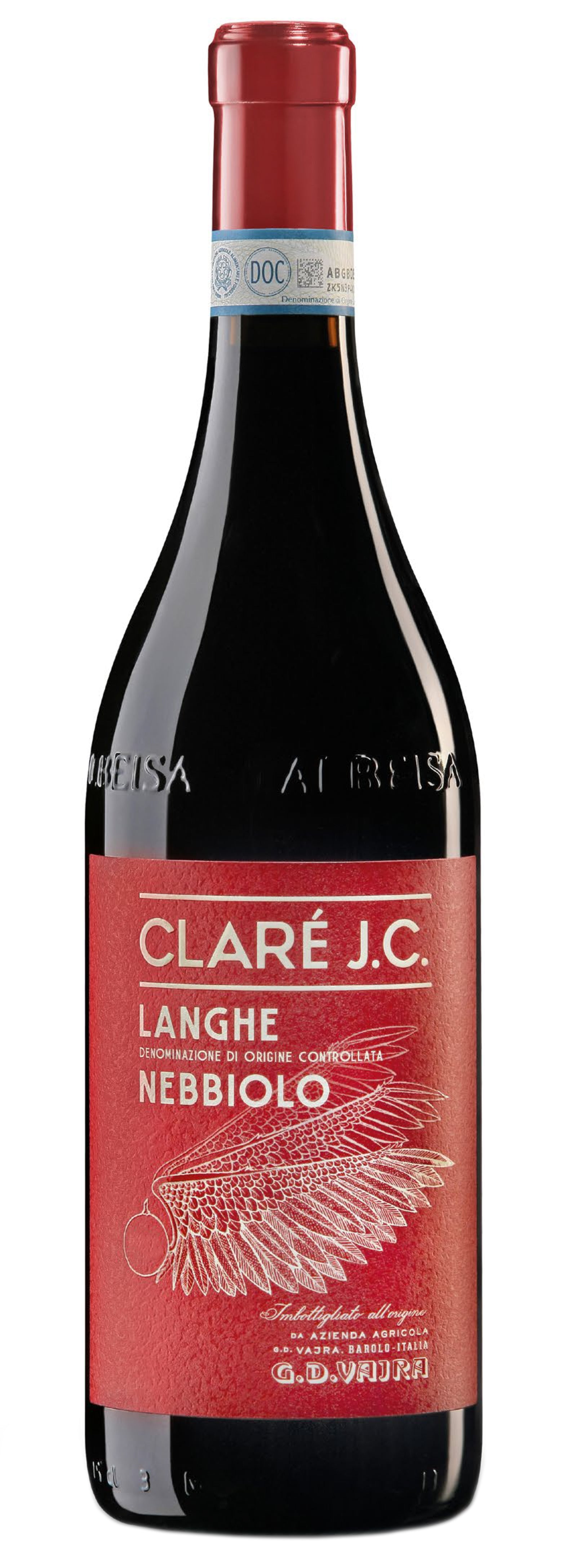G.D. Vajra Clare J.C. Nebbiolo 2023  Front Bottle Shot