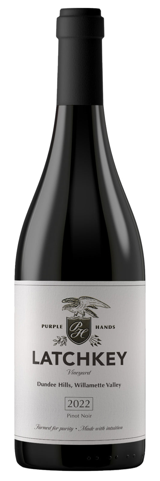 Purple Hands Latchkey Vineyard Pinot Noir 2022  Front Bottle Shot
