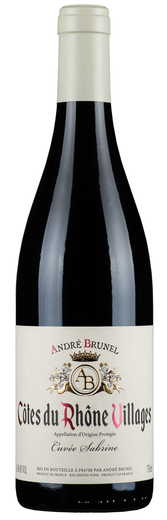Andre Brunel Cotes du Rhone Villages Cuvee Sabrine 2022  Front Bottle Shot