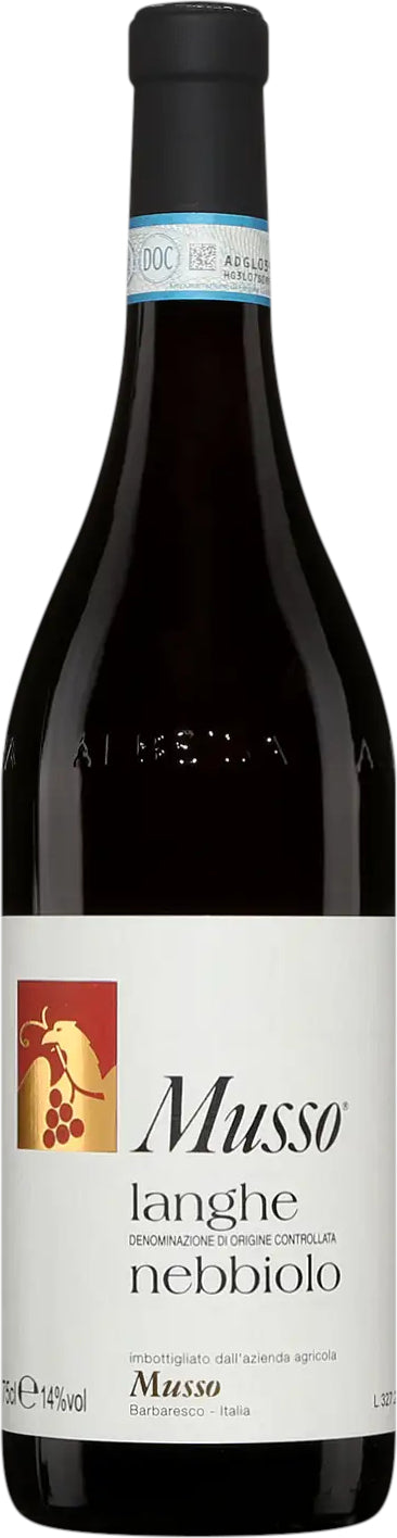 Musso Langhe Nebbiolo 2022  Front Bottle Shot