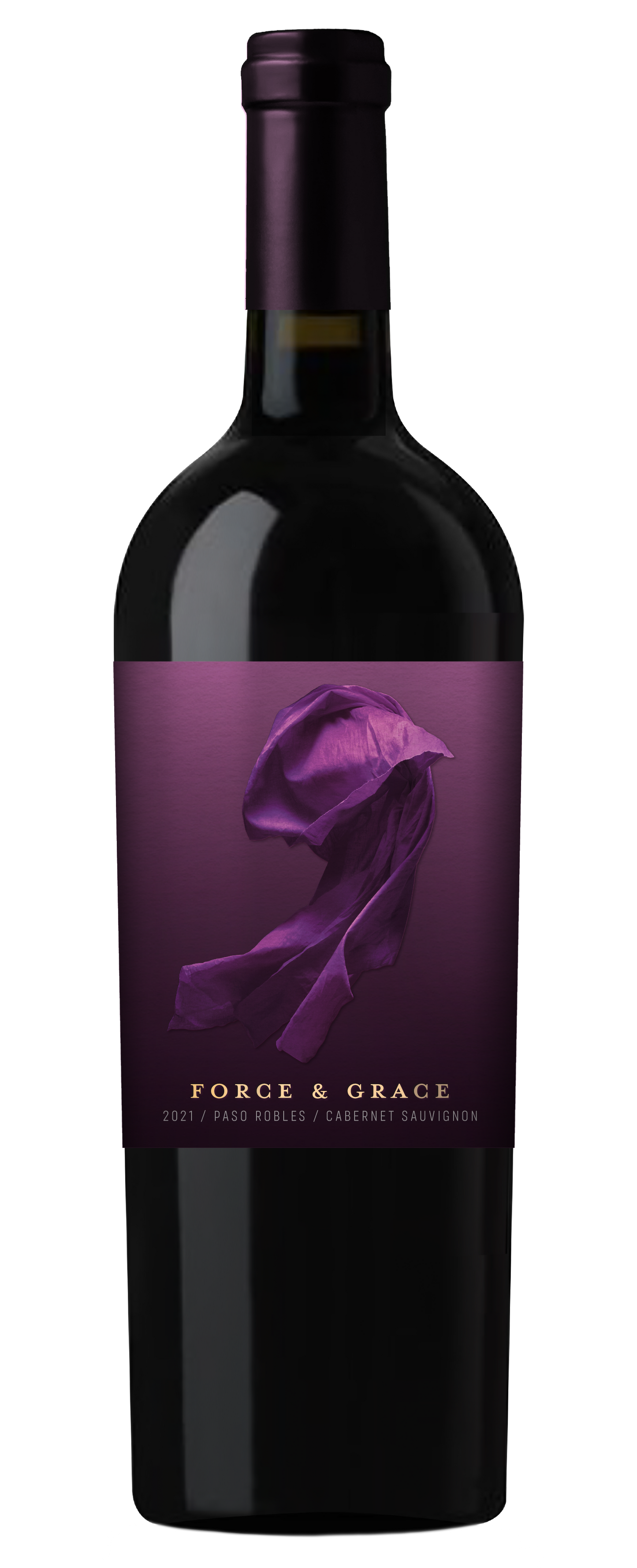 Force & Grace Paso Robles Cabernet Sauvignon 2021  Front Bottle Shot