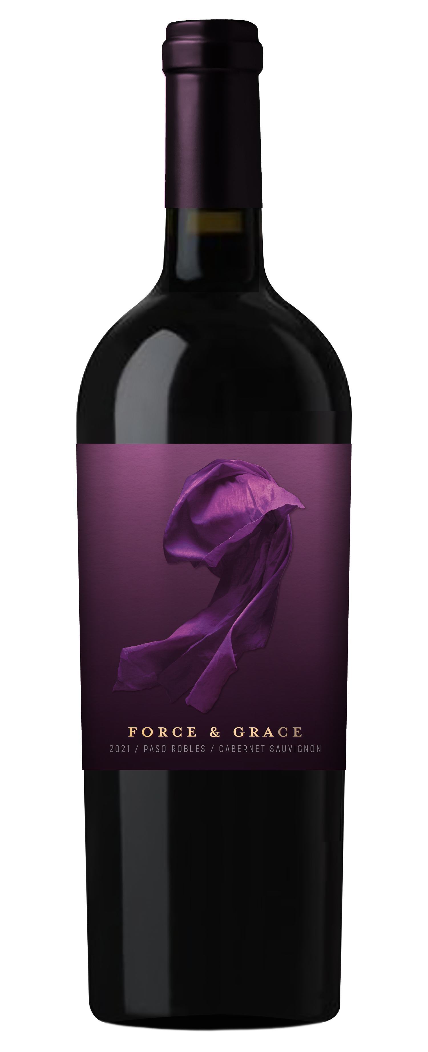 Force & Grace Paso Robles Cabernet Sauvignon 2021  Front Bottle Shot
