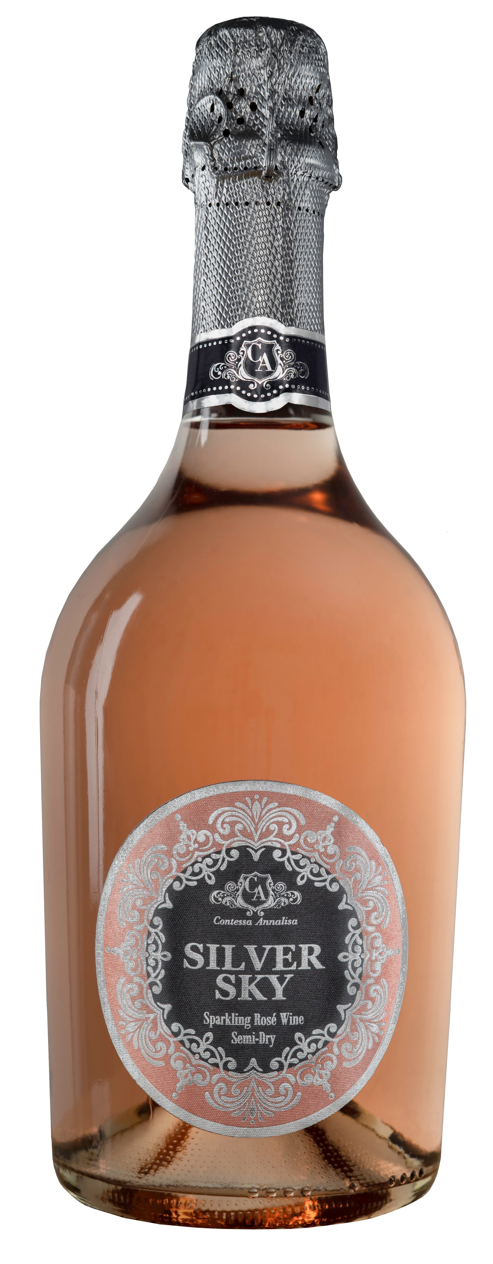Contessa Annalisa Collection Silver Sky Semi-Dry Sparkling Rose  Front Bottle Shot