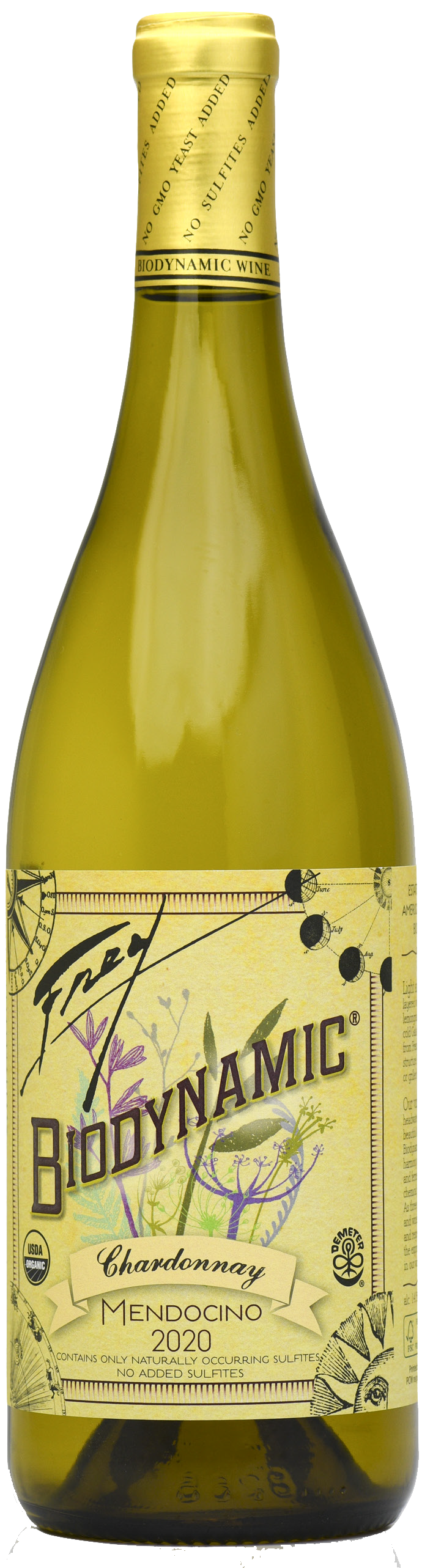 Frey Biodynamic Chardonnay 2020  Front Bottle Shot