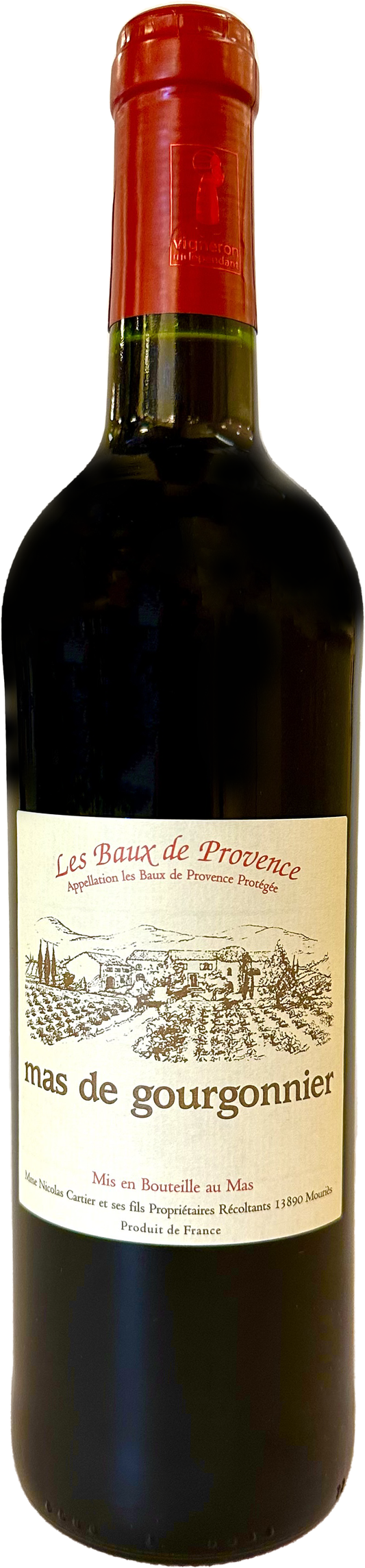 Mas de Gourgonnier Les Baux de Provence Rouge 2022  Front Bottle Shot