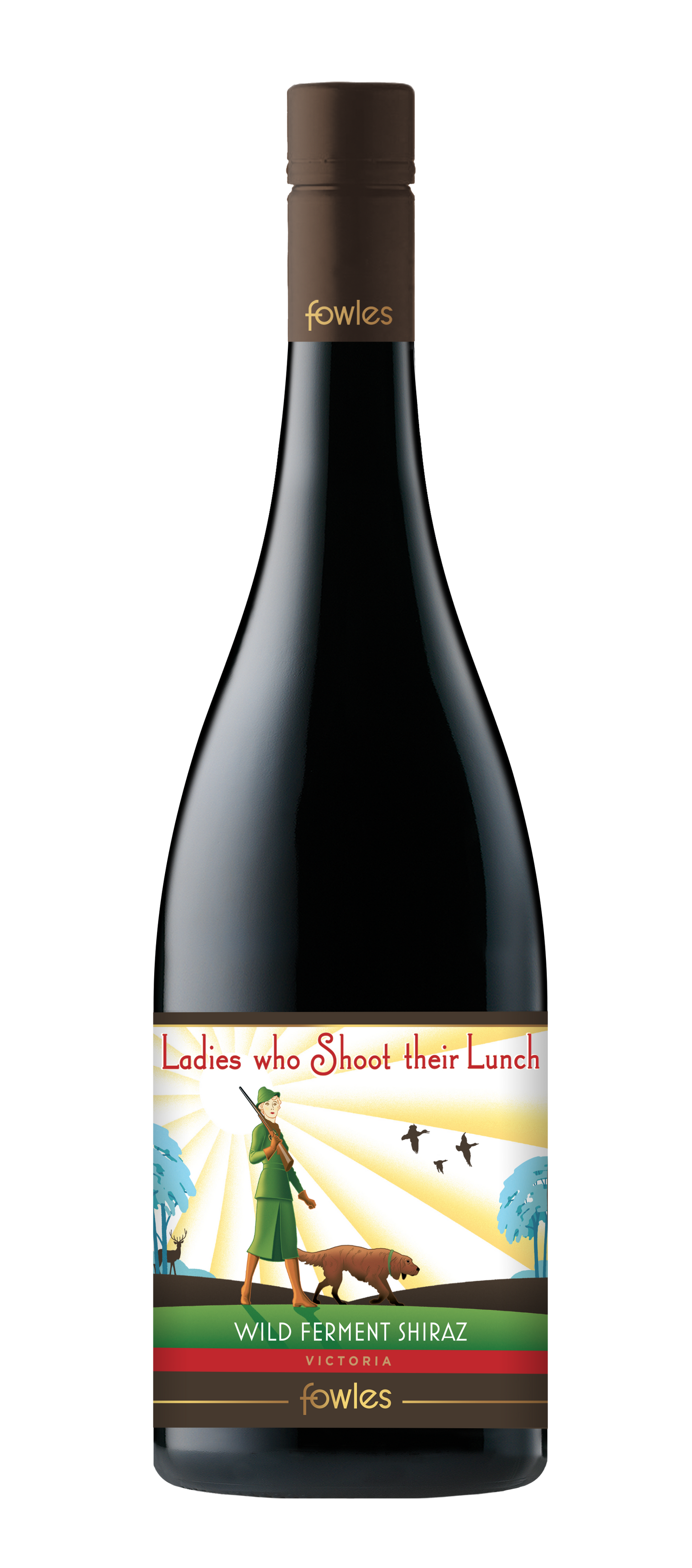 Fowles Wine Ladies Who Shoot Their Lunch Wild Ferment Shiraz 2018  Front Bottle Shot