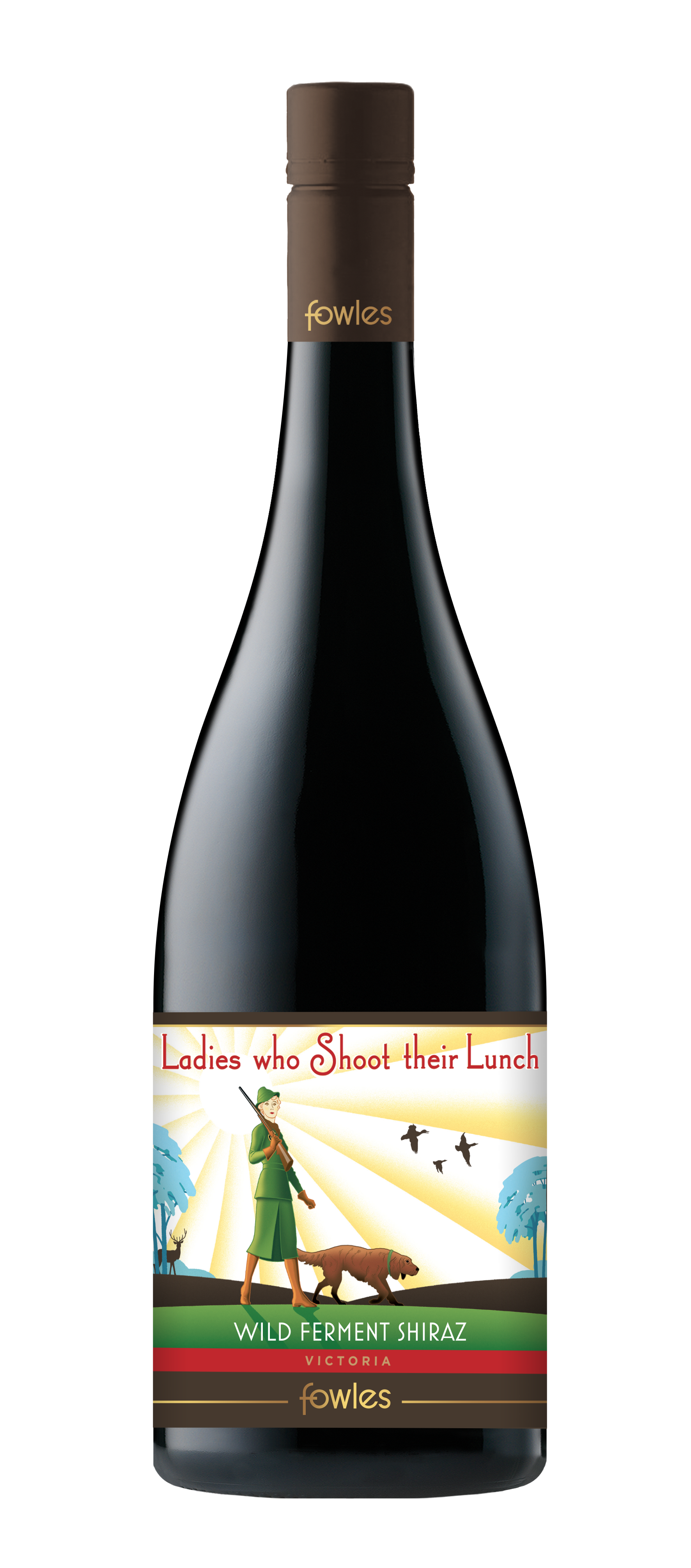Fowles Wine Ladies Who Shoot Their Lunch Wild Ferment Shiraz 2018  Front Bottle Shot