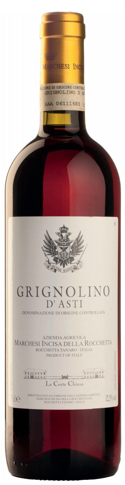 Marchesi Incisa della Rocchetta Grignolino d'Asti 2021  Front Bottle Shot