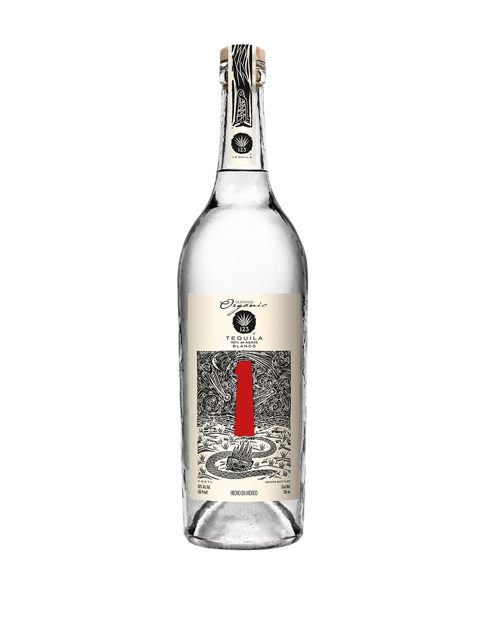 123 ORGANIC TEQUILA BLANCO (UNO) 750 ML