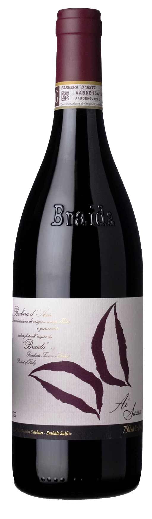Braida Ai Suma Barbera d'Asti 2020  Front Bottle Shot