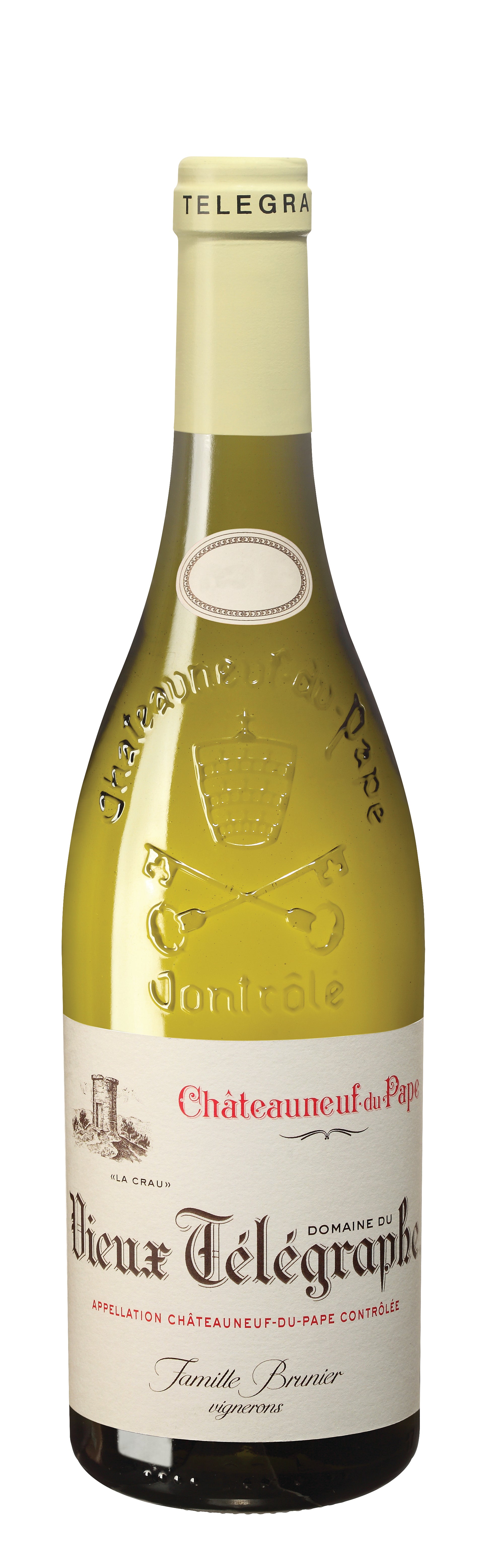 Domaine du Vieux Telegraphe Chateauneuf-du-Pape La Crau Blanc 2023  Front Bottle Shot