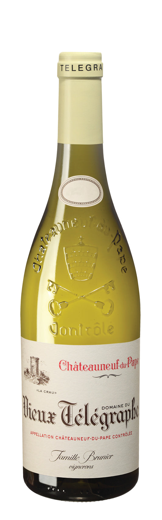 Domaine du Vieux Telegraphe Chateauneuf-du-Pape La Crau Blanc 2023  Front Bottle Shot