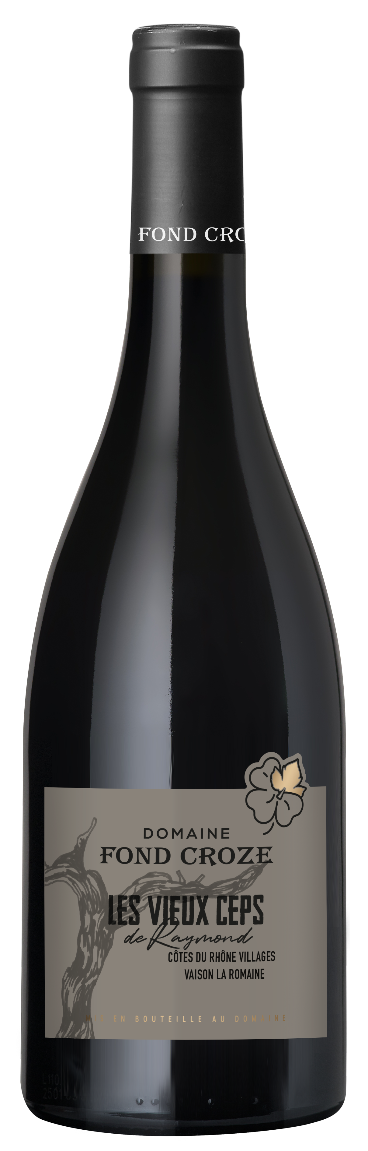 Domaine Fond Croze Villages Vaison-la-Romaine Les Vieux Ceps de Raymond 2022  Front Bottle Shot