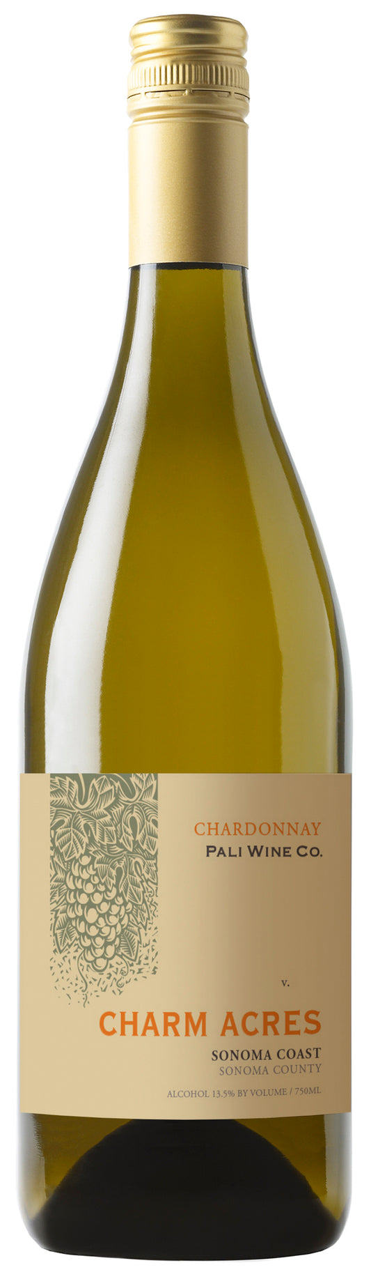Pali Wine Co Charm Acres Chardonnay 2018  Front Bottle Shot