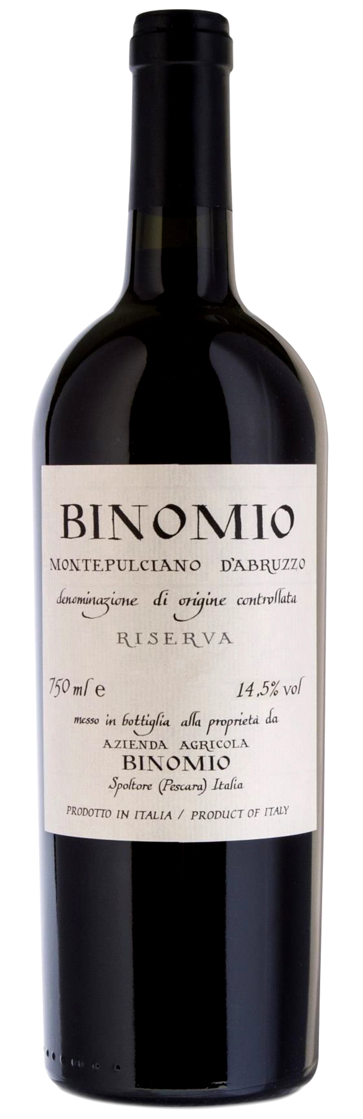 Azienda Agricola Binomio Montepulciano d'Abruzzo Riserva 2021  Front Bottle Shot