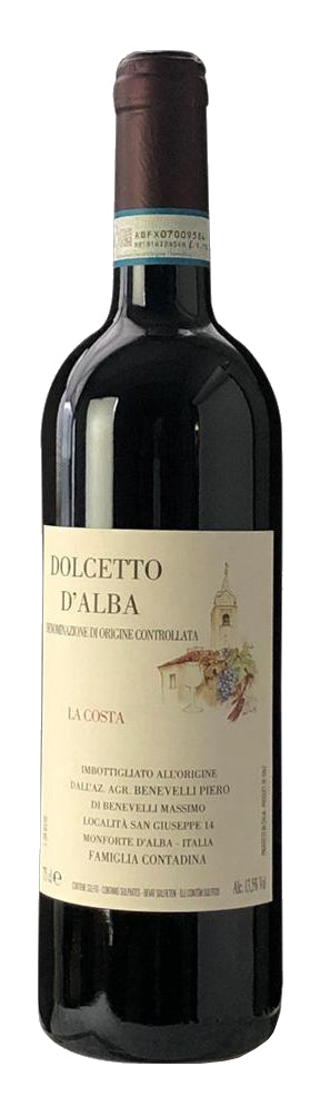 Piero Benevelli La Costa Dolcetto d'Alba 2023  Front Bottle Shot