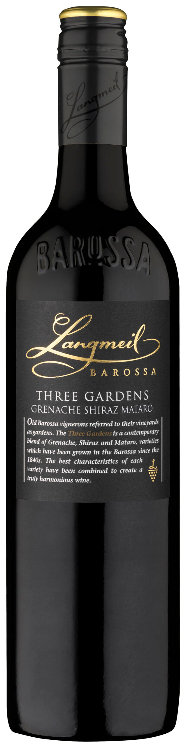 Langmeil Three Gardens Grenache-Shiraz-Mataro 2022  Front Bottle Shot