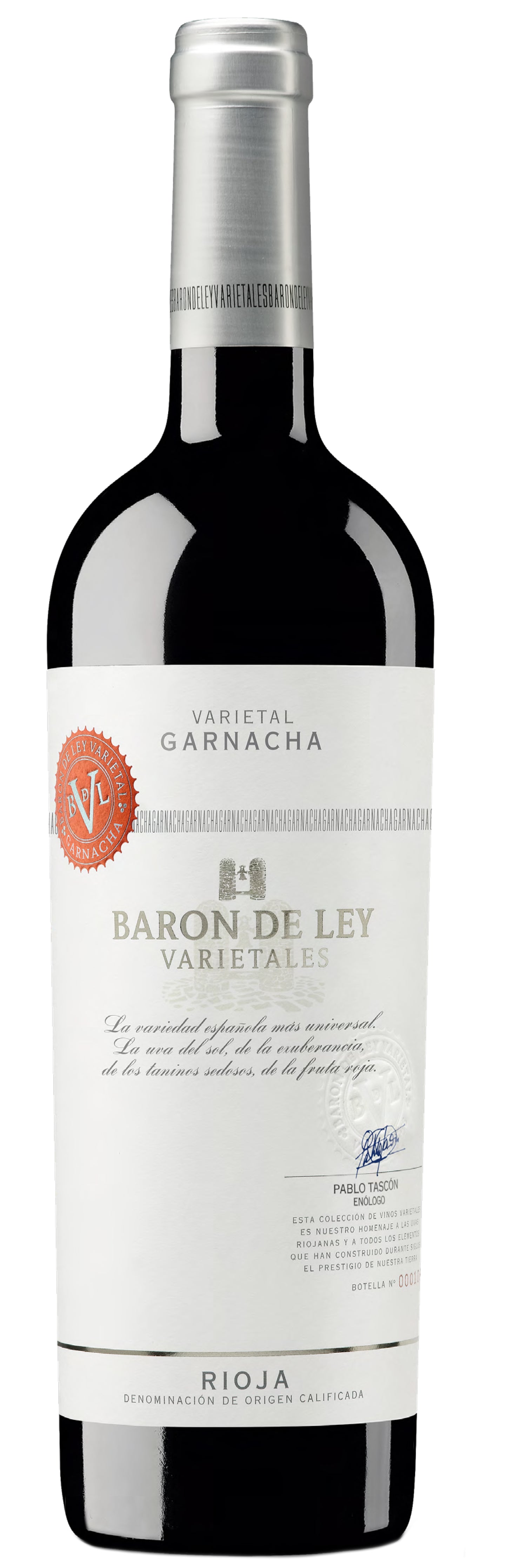 Baron de Ley Varietales Garnacha 2019  Front Bottle Shot
