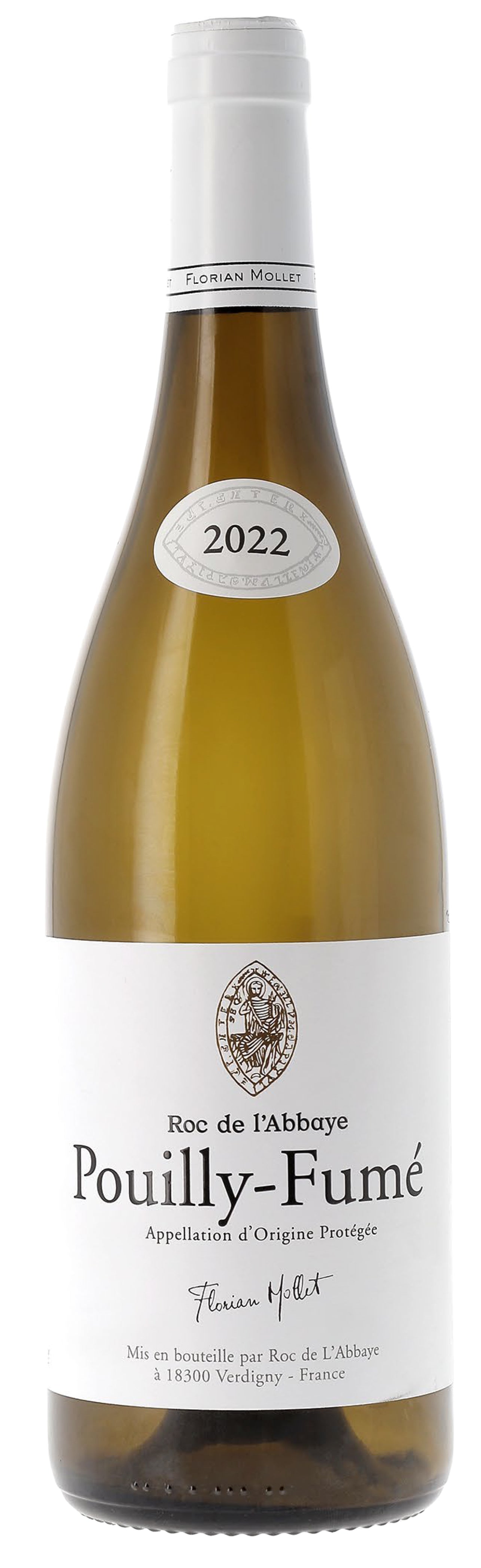 Roc de l'Abbaye Pouilly-Fume 2022  Front Bottle Shot