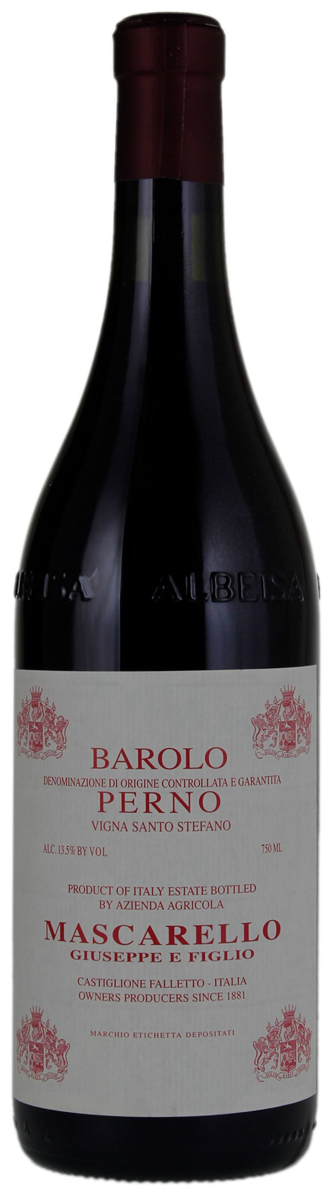 Giuseppe Mascarello Barolo Perno Vigna Santo Stefano 2020  Front Bottle Shot
