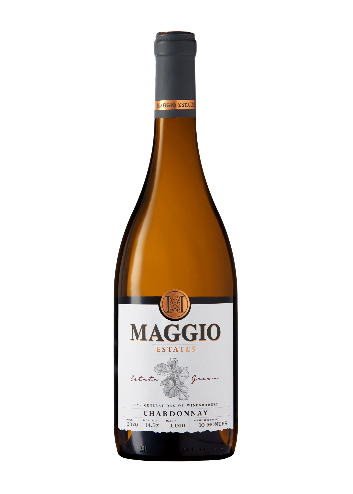 Maggio Estates Chardonnay 2020  Front Bottle Shot