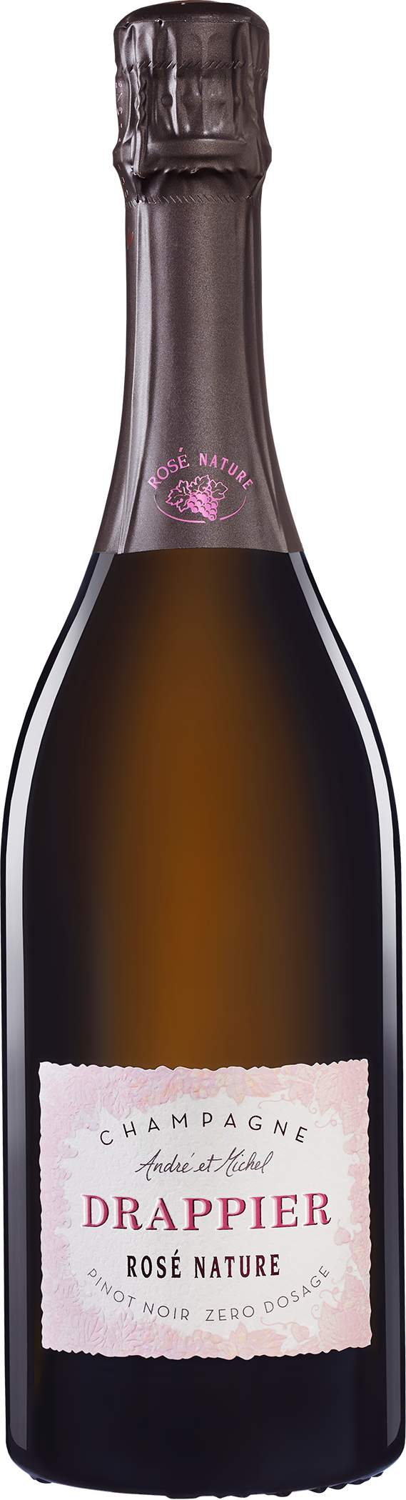 Drappier Zero Dosage Brut Nature Rose  Front Bottle Shot