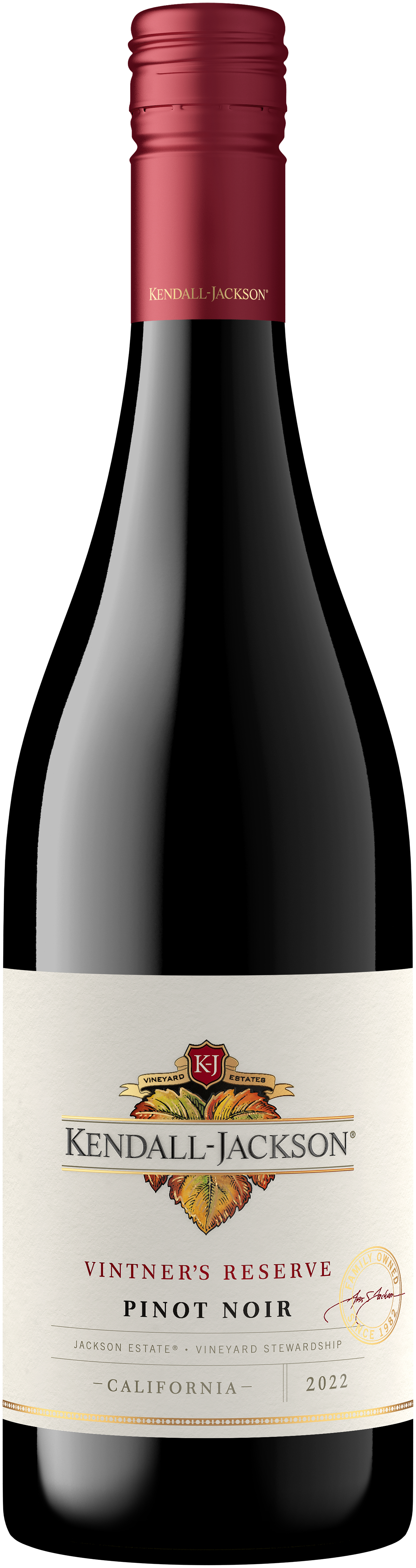Kendall-Jackson Vintner's Reserve Pinot Noir 2022  Front Bottle Shot